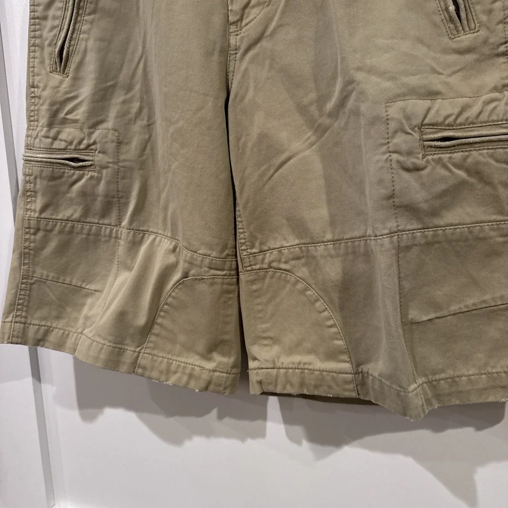 Vtg Express Mens Sz 32 Cargo Shorts Vintage Twill  Utility Khaki Gorpcore Hiking